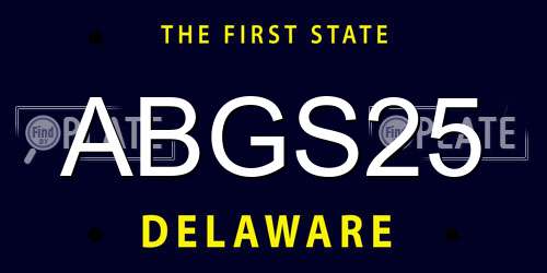 ABGS25 Delaware License Plate