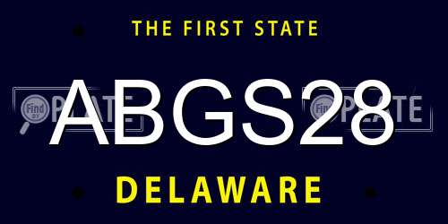 ABGS28 Delaware License Plate