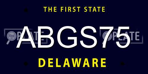 ABGS75 Delaware License Plate