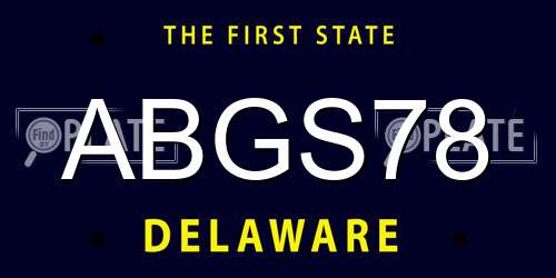ABGS78 Delaware License Plate