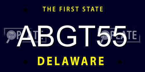 ABGT55 Delaware License Plate
