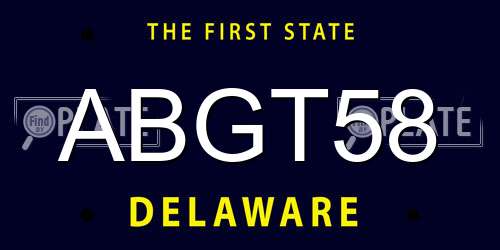 ABGT58 Delaware License Plate