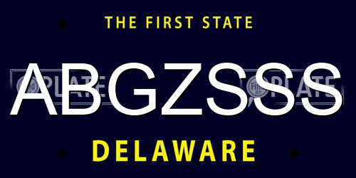 ABGZSSS Delaware License Plate