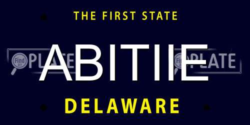 ABITIIE Delaware License Plate