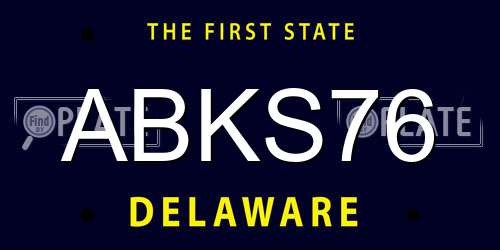 ABKS76 Delaware License Plate