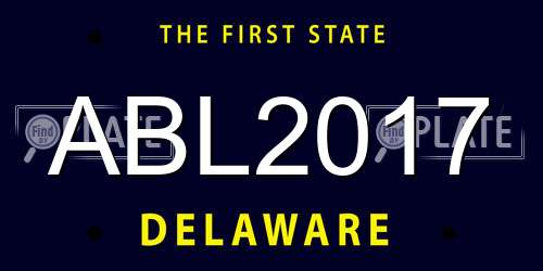 ABL2017 Delaware License Plate