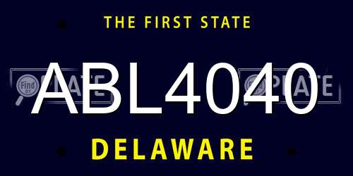 ABL4040 Delaware License Plate