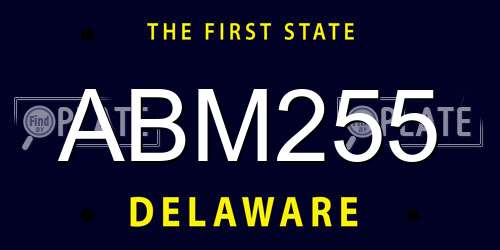 ABM255 Delaware License Plate