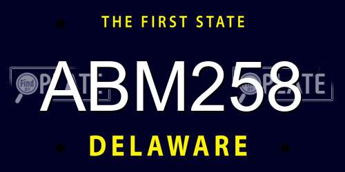 ABM258 Delaware License Plate