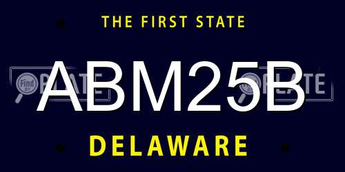 ABM25B Delaware License Plate