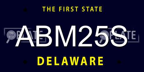ABM25S Delaware License Plate