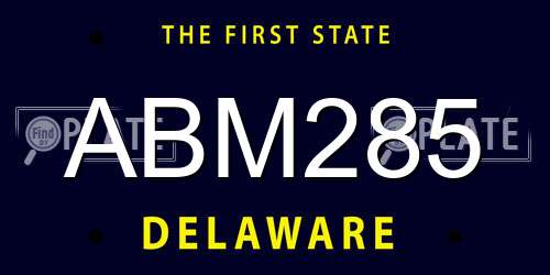 ABM285 Delaware License Plate
