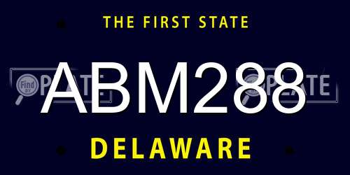 ABM288 Delaware License Plate
