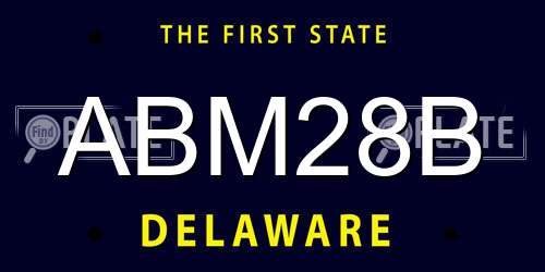 ABM28B Delaware License Plate