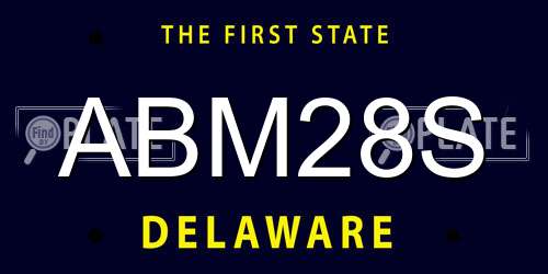 ABM28S Delaware License Plate