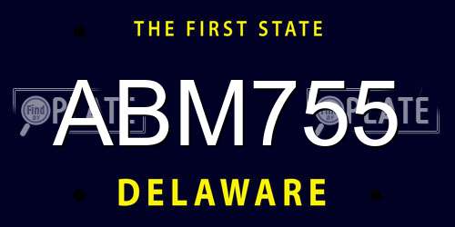 ABM755 Delaware License Plate