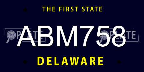 ABM758 Delaware License Plate