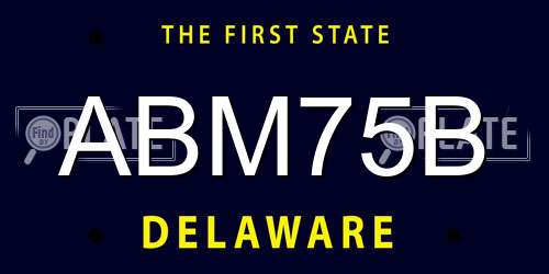 ABM75B Delaware License Plate