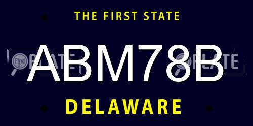 ABM78B Delaware License Plate