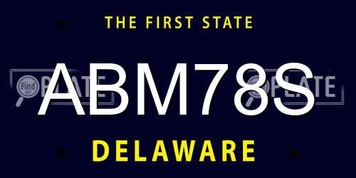 ABM78S Delaware License Plate