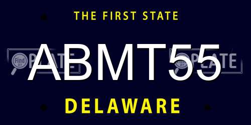 ABMT55 Delaware License Plate