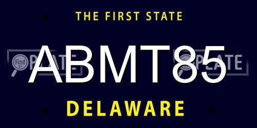 ABMT85 Delaware License Plate