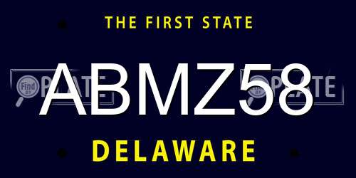 ABMZ58 Delaware License Plate