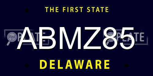 ABMZ85 Delaware License Plate