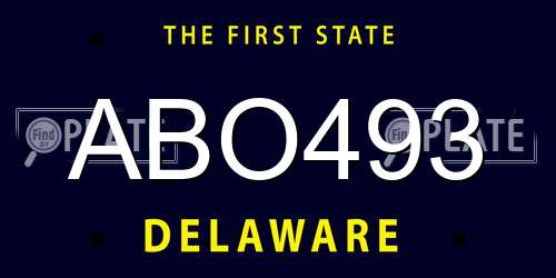 ABO493 Delaware License Plate