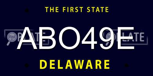 ABO49E Delaware License Plate