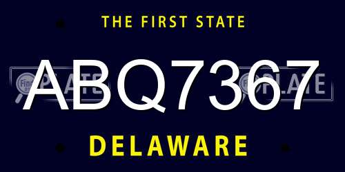 ABQ7367 Delaware License Plate