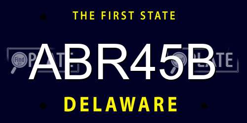 ABR45B Delaware License Plate