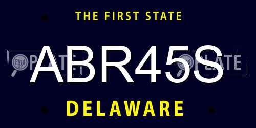 ABR45S Delaware License Plate