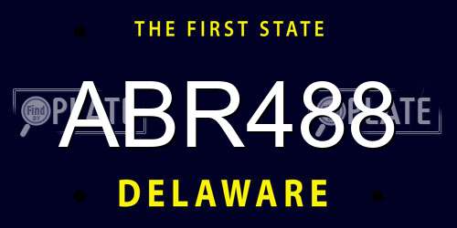 ABR488 Delaware License Plate