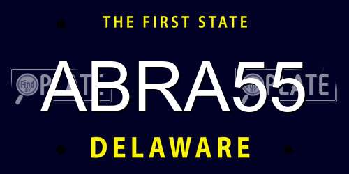 ABRA55 Delaware License Plate