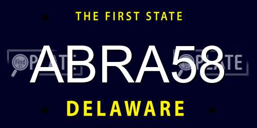 ABRA58 Delaware License Plate