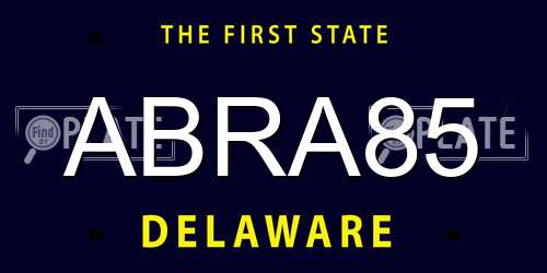 ABRA85 Delaware License Plate