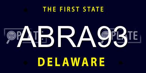 ABRA93 Delaware License Plate