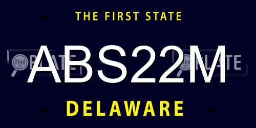 ABS22M Delaware License Plate