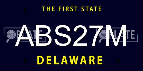 ABS27M Delaware License Plate