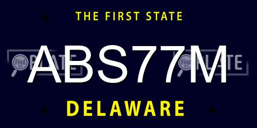 ABS77M Delaware License Plate