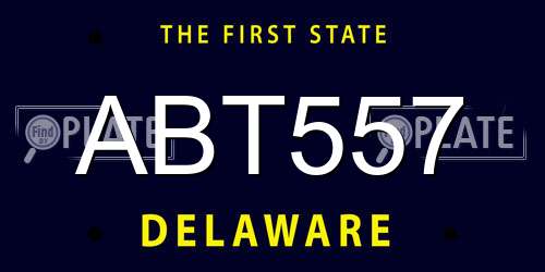ABT557 Delaware License Plate