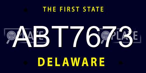ABT7673 Delaware License Plate