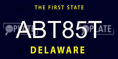 ABT85T Delaware License Plate