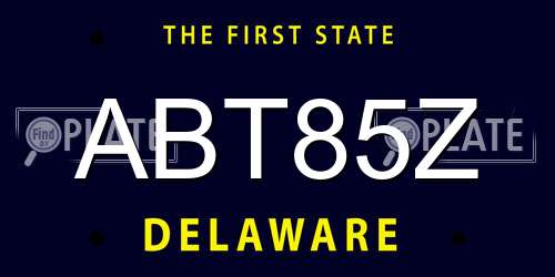 ABT85Z Delaware License Plate