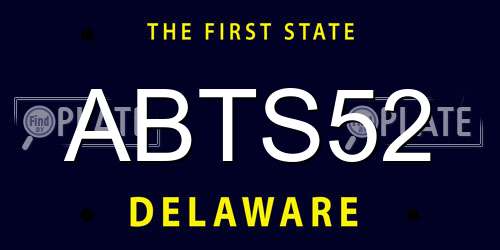 ABTS52 Delaware License Plate