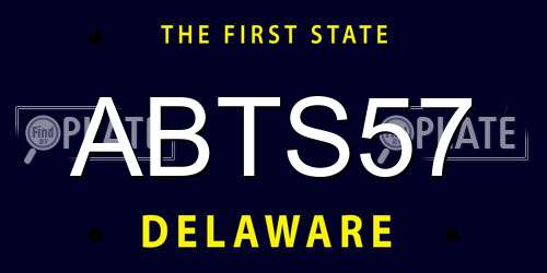 ABTS57 Delaware License Plate