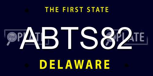 ABTS82 Delaware License Plate