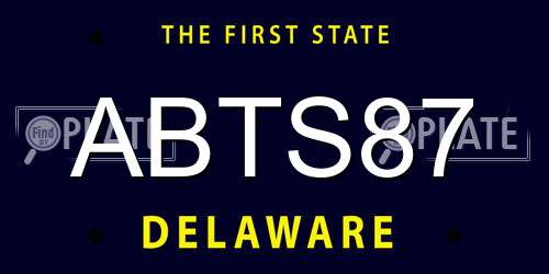 ABTS87 Delaware License Plate