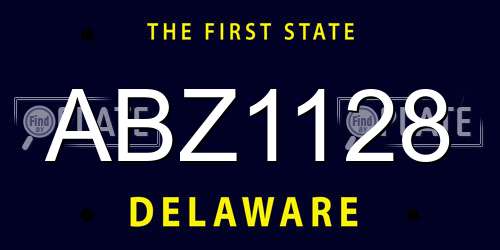 ABZ1128 Delaware License Plate